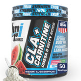 BPI Sports CLA+Carnitine Watermelon Freeze bottle shows stimulant-free fat-to-energy support.