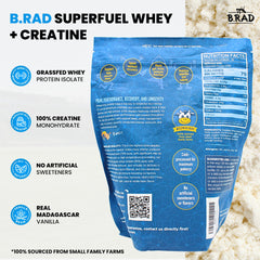 B.rad Superfuel creatine-matrix scoop signals strength and recovery potential