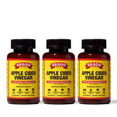 Bragg ACV Capsules bottle front for convenient daily intake in your routine.