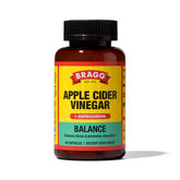 Bragg Daily Balance bottle front with capsules for convenient daily ACV intake.