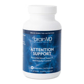 BrainMD Attention Support bottle on a desk may support focus today