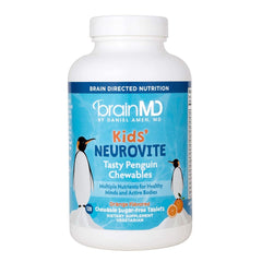 BrainMD NeuroVite orange penguin chewables support growth and daily energy