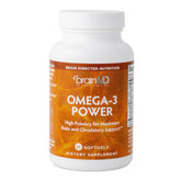 BrainMD Dr Amen Omega-3 Power bottle with capsules for brain and immune support.