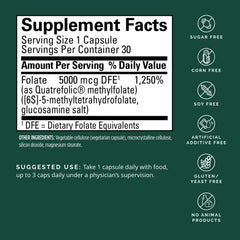 Close-up of BrainMD Methylfolate capsule highlighting 5-MTHF active form.