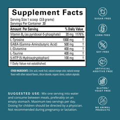 BrainMD NeuroLink powder label close-up highlighting gluten-free formula.