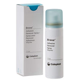 Brava Adhesive Remover spray bottle showing quick-dry, sting-free removal.