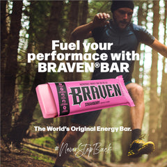 BRAVEN Braven Bar energy bars closeup showing texture and protein boost