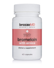 BrazzoMD bromelain bottle highlighting pineapple extract for recovery support