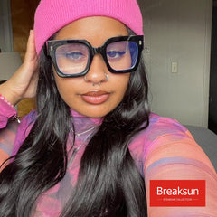 Breaksun black frame with metal rivets adds retro detail