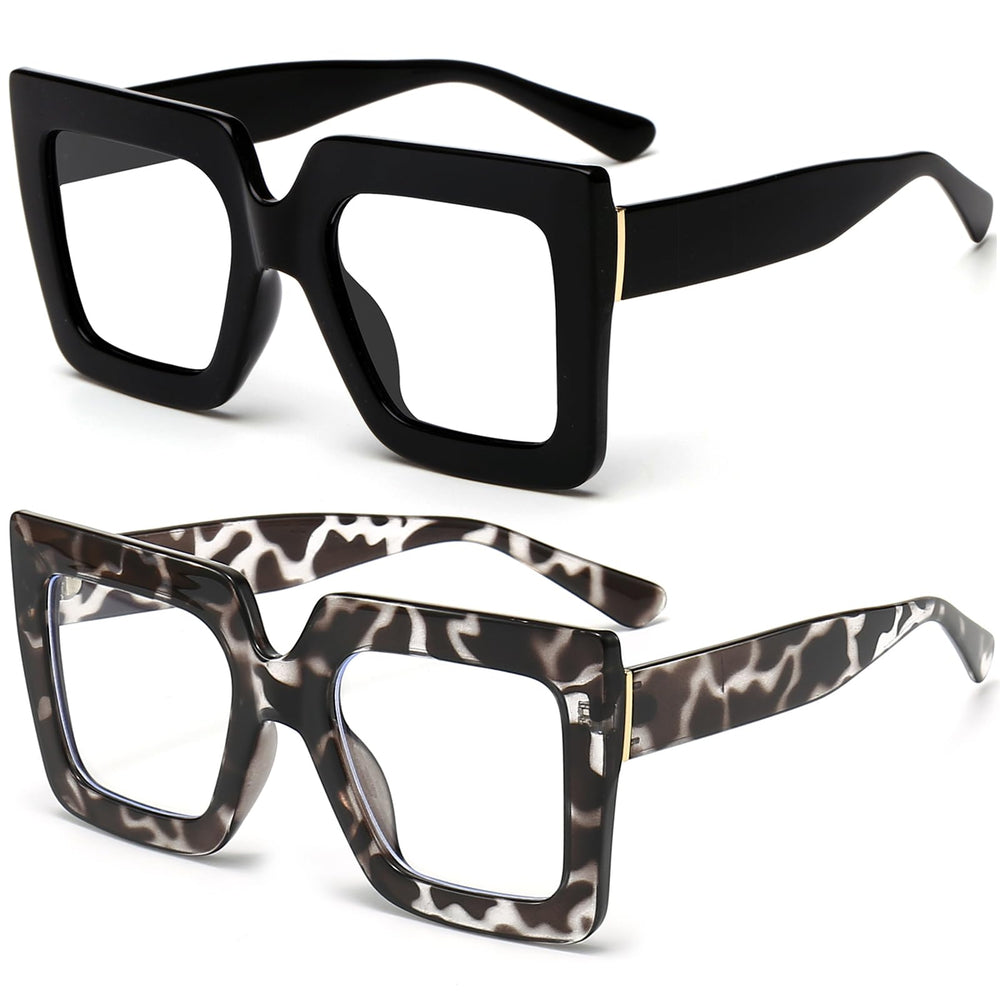 Gafas Breaksun con lentes de luz azul para pantallas, marco negro grande para pantallas.