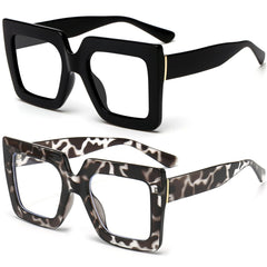 Gafas Breaksun con lentes de luz azul para pantallas, marco negro grande para pantallas.