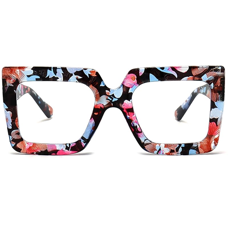 Breaksun oversized blue light glasses for women with square frame, easing screen-time eye strain.