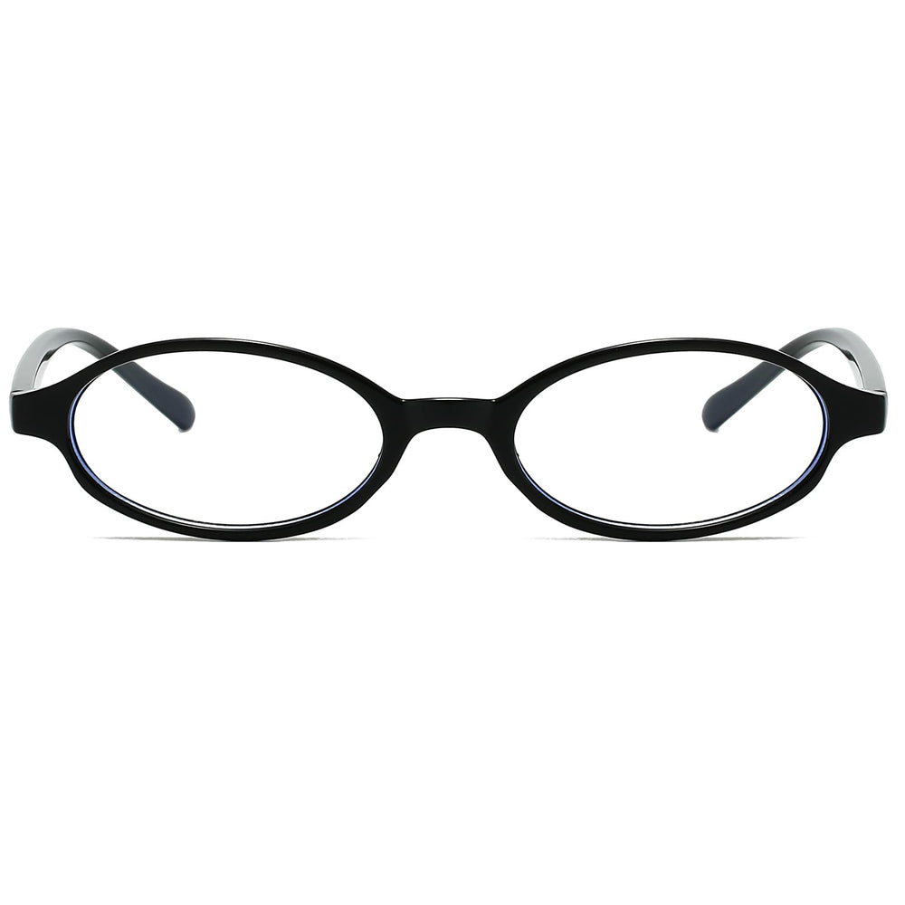 Breaksun retro small oval glasses with blue light blocking for screen protection.