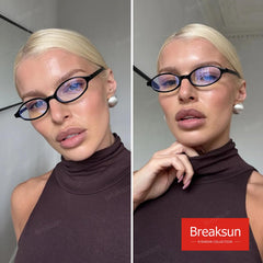 Breaksun Y2K style oval glasses ideal for cosplay and vintage looks.