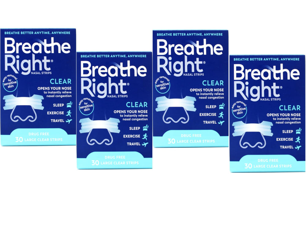 Breathe Right nasal strip clear large box 30-count for convenient daily use