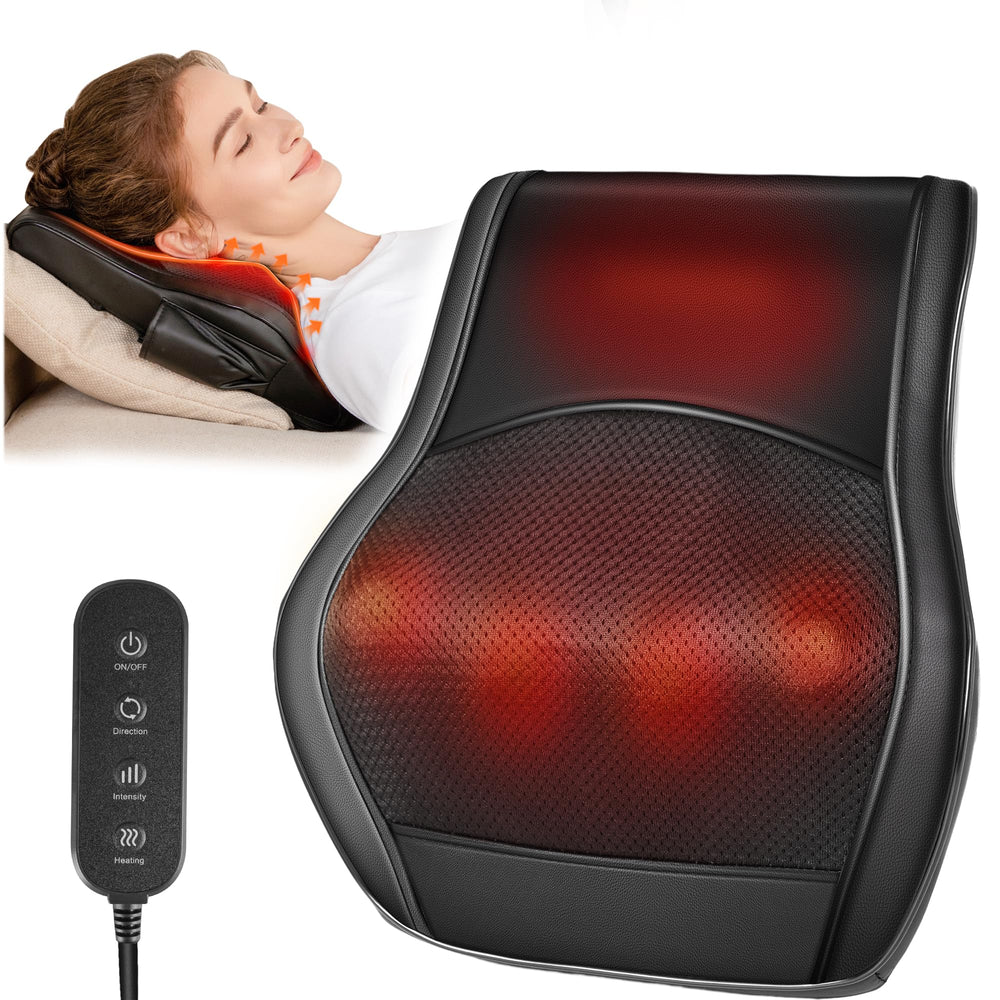 Brelley neck and back massager front view with four deep kneading nodes for full-body relief.