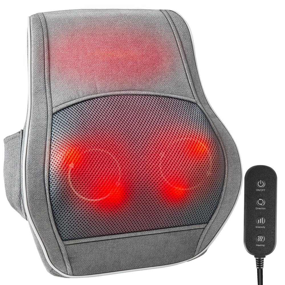Brelley Shiatsu neck and back massager, front view, targets tension for home use.