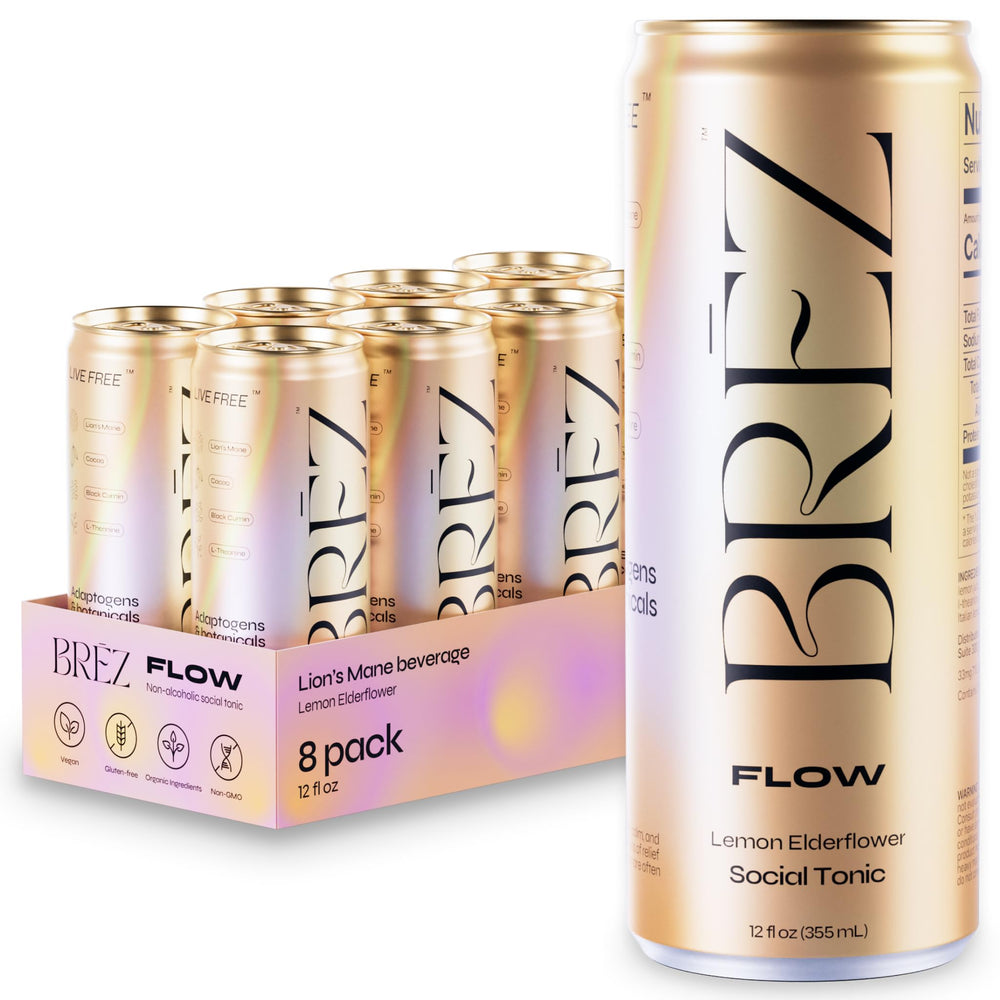 BRĒZ FLOW Lions Mane bottle ready for a focused moment