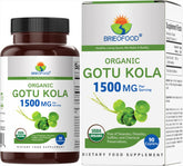 Brieofood Gotu Kola bottle front with 1500 mg per serving detail for daily use
