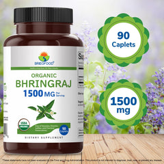 Brieofood Organic Bhringraj serving count visual with 45 servings label