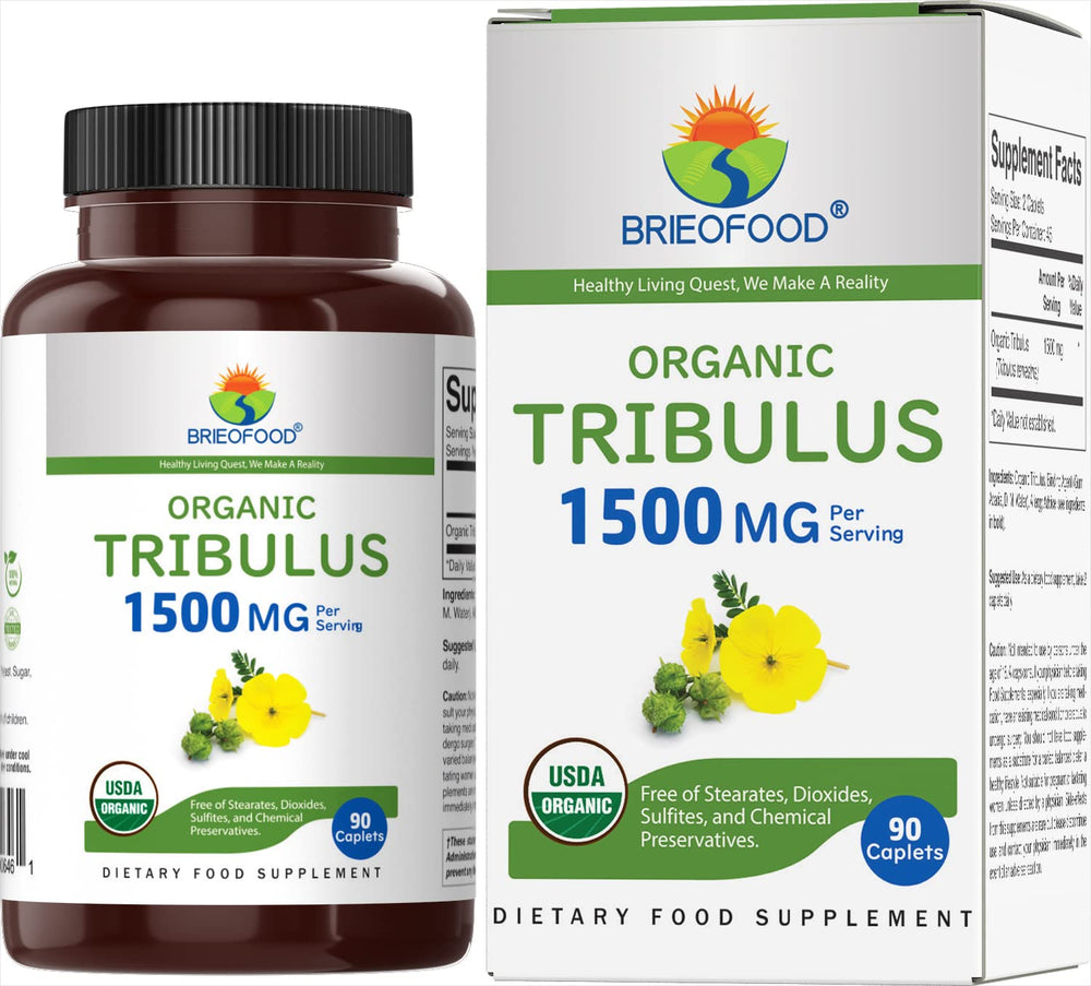 Brieofood Organic Tribulus 1500mg bottle for daily use