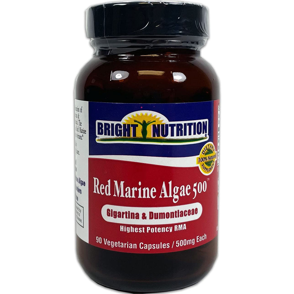 Bright Nutrition Red Marine Algae 500 bottle highlights a potent blend for daily wellness.