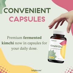 Powder being dispensed from Brightcore Kimchi One for easy use.