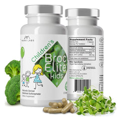 BrocElite Mara Labs Kids bottle front for gentle sulforaphane support in children.