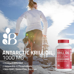 Bronson Antarctic Krill Oil capsules highlighting omega-3 phospholipids