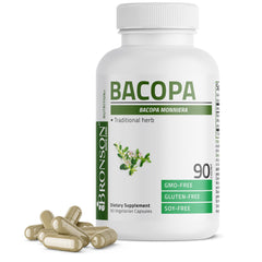 Bronson Bacopa bottle on a clean surface highlighting cognitive support.