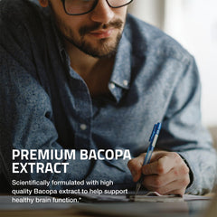 Bronson Bacopa capsules arranged to showcase vegetarian formula.