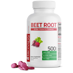 Bronson Beet Root Extra Strength bottle with label for daily vitality.