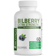 Bronson Bilberry Extra Strength capsules in bottle for daily vegan use