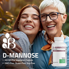 Bronson D-Mannose bottle side showing dosage information for easy planning