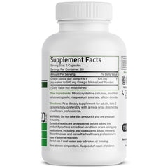 Bronson Ginkgo Biloba capsules close-up showing vegetarian formula for easy daily use.