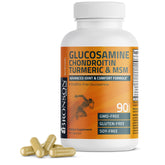 Bronson Glucosamine Chondroitin Turmeric MSM Advanced bottle front, supports daily joint comfort