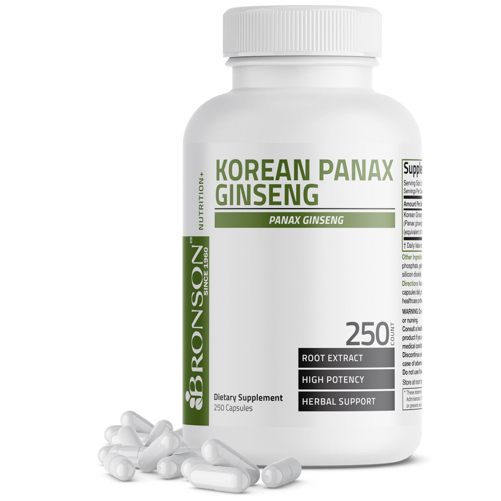 Bronson Korean Panax Ginseng bottle front for daily energy support.