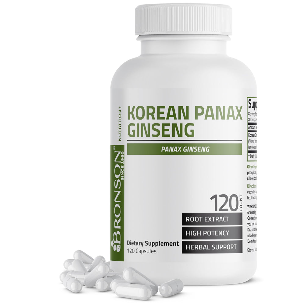Bronson Korean Panax Ginseng bottle for daily energy and vitality