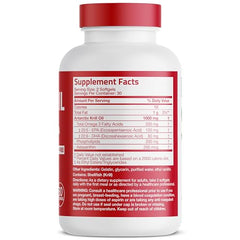 Bronson Krill Oil softgels close-up showing smooth capsules for easy swallowing.