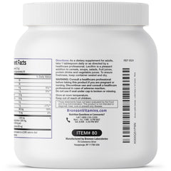 Bronson Lecithin Granules bottle label close-up with dosage information.