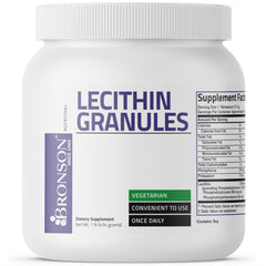 Close-up of Bronson Lecithin Granules powder texture for blending.