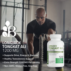 Bronson Longjack Tongkat Ali capsules closeup emphasizing vegetarian intake.