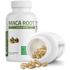 Bronson Maca Root bottle in hand for daily supplement routine