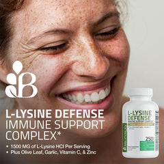 Bronson L-Lysine Defense non-GMO packaging highlights the formula.