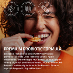 Bronson Probiotic pineapple extract ingredient highlighting digestion support.