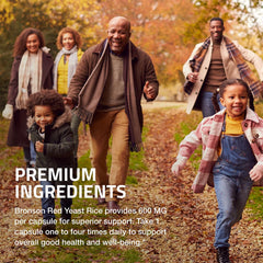 Close-up of Bronson Red Yeast Rice capsules for daily health support