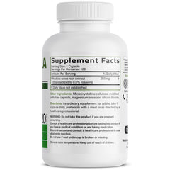 Bronson Rhodiola Rosea bottle with label highlighting non-GMO and gluten-free