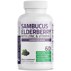 Bronson Sambucus: cápsulas veganas para soporte diario.