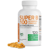 Bronson Super B100 tablets bottle front promotes daily energy support