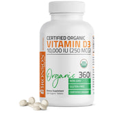 Bronson Vitamin D3 10,000 IU organic bottle showcases premium daily supplement